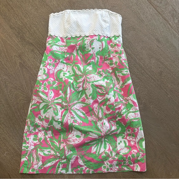 Lilly Pulitzer Strapless Sheath Dress Classic Summer 0 - Picture 1 of 8